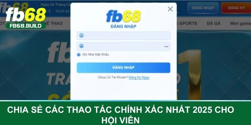 Thao tác đăng nhập mới nhất